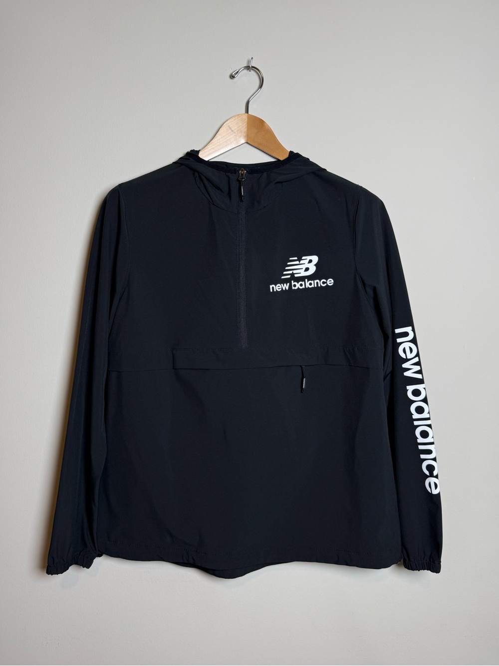 New Balance Impact Run Half Zip Hooded Running Pullover Jacket Black Size L